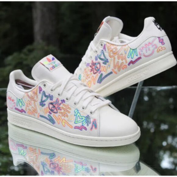 Adidas Stan Smith Pride Leather Multi-colored Sneakers Size 11. NEW - Picture 2 of 4